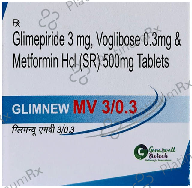 Glimnew MV 3mg Tablet SR 10s