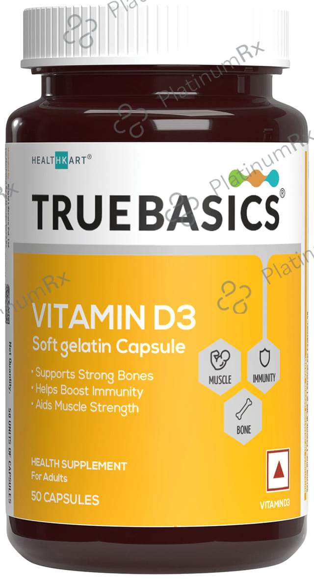 TrueBasics Vitamin D3 2000IU Soft Gelatin Capsule 50s