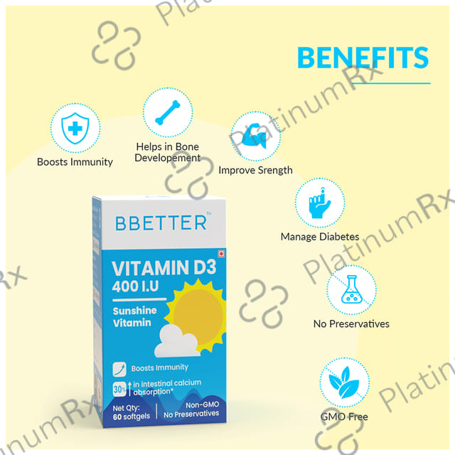 BBetter Vitamin D3 400IU Softgel