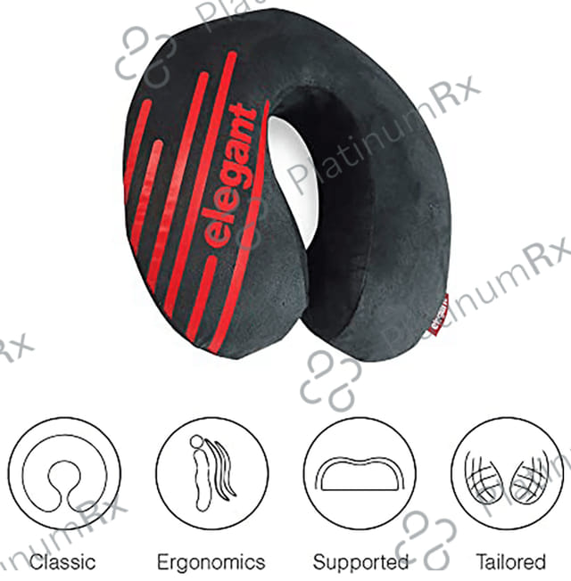 Elegant Cross Travel Pillow Black
