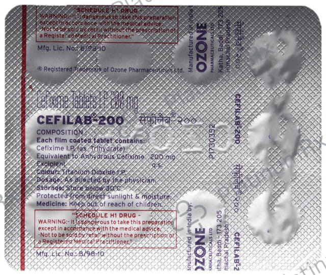 Cefilab 200mg Tablet 10s