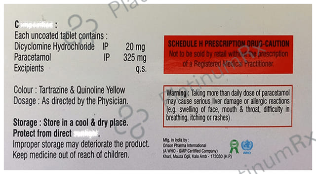 Paracolin Forte 325/20mg Tablet 10s