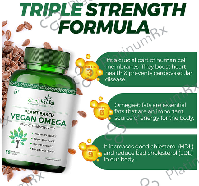 Simply Herbal Vegan Omega Vegetarian Capsules