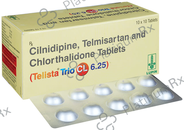Telista Trio CL 6.25/10/40mg Tablet 10s