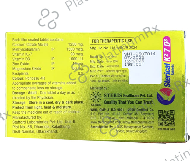 Sterical K2 7 D3 Tablet 10s
