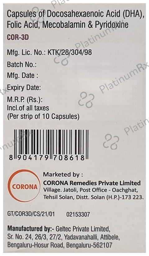 Cor 3 D Capsule 10s