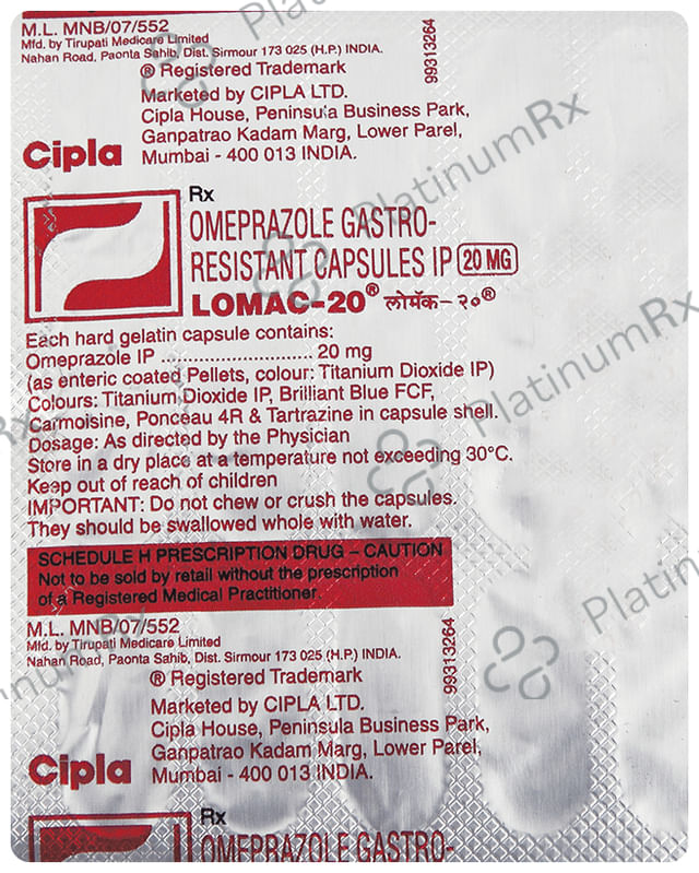 Lomac 20mg Capsule 15 Capsule