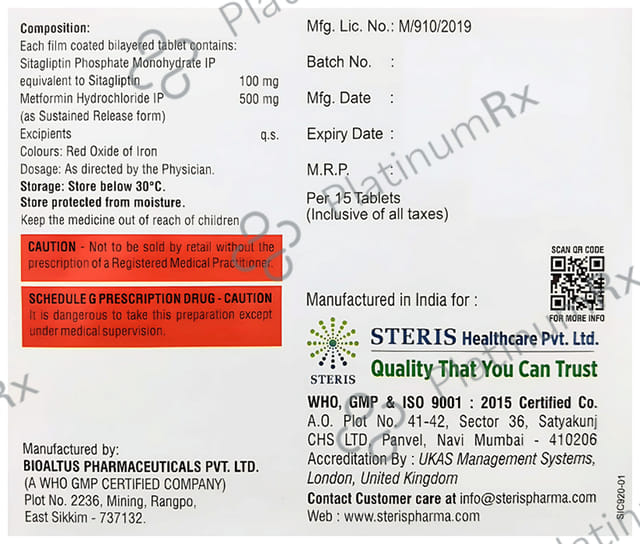 ST Gliptin M 100/500mg Tablet SR 15s