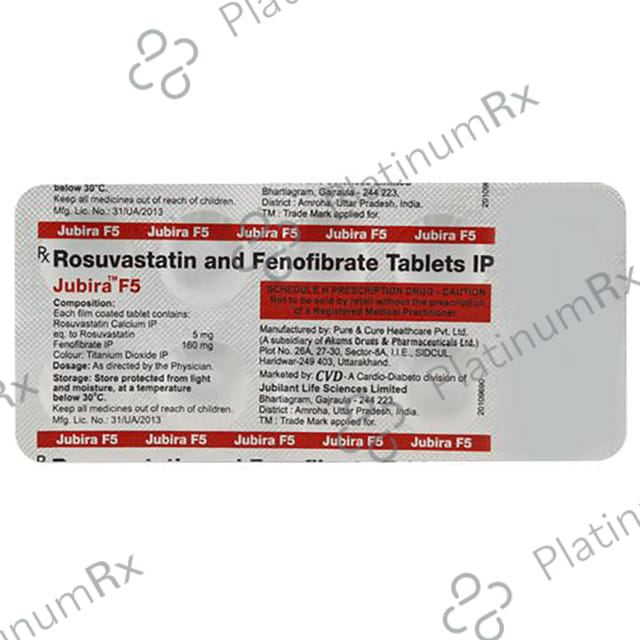 Jubira F 5/160mg Tablet 10s