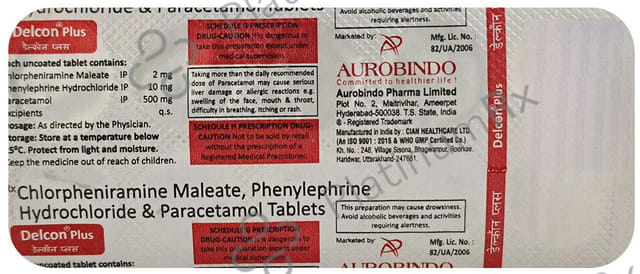 Delcon Plus 2/500/10mg Tablet 10s