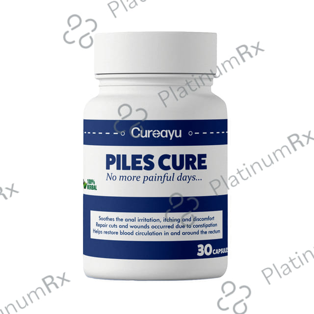 Cureayu Piles Cure Ayurvedic Capsule - Bawasir - Eases bowel movement - Soothes Anal Irritation-100 % Herbal