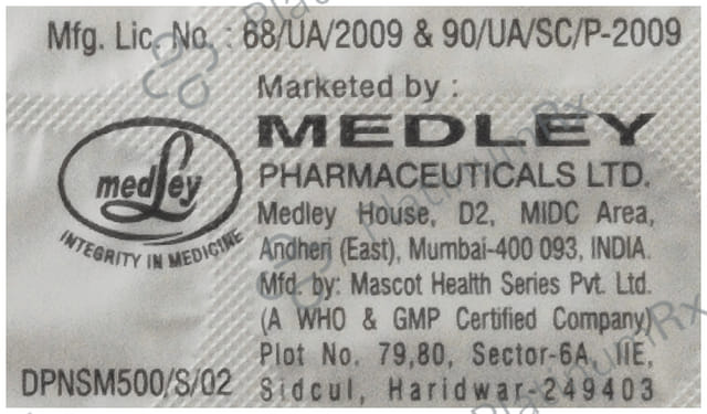 Dapanova SM 10/500/100mg Tablet ER 15s