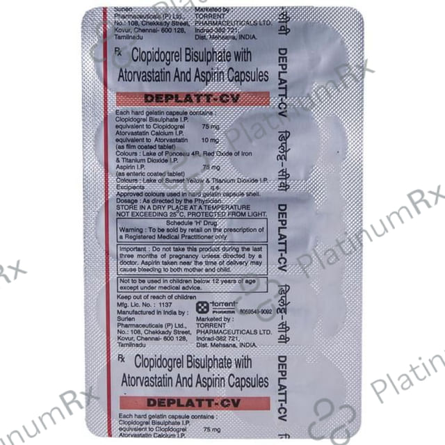 Deplatt CV 75/10/75mg Capsule 10s