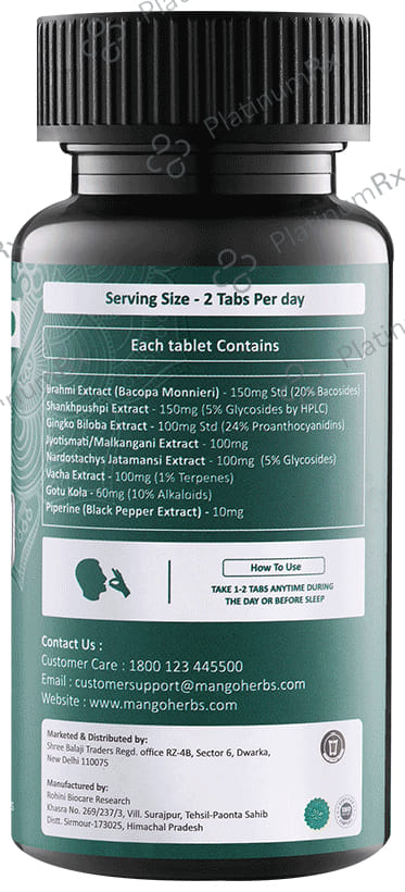 MangoHerbs Brain Pro Help Support Tablet