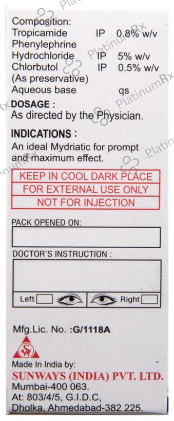 Tropicacyl Plus 5% Eye Solution 5ml