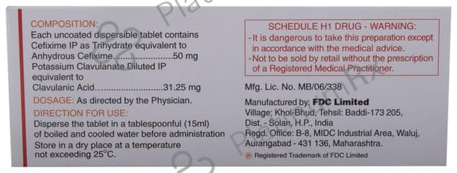 Zifi CV 50/31.25mg DT Tablet 10s