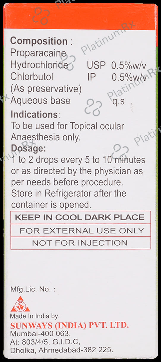 Paracain 0.5% Eye Solution 5ml