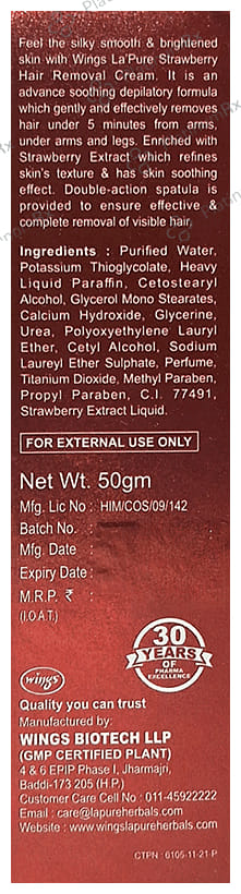 Wings Strawberry Hair Removal Cream ( 50gm Each)