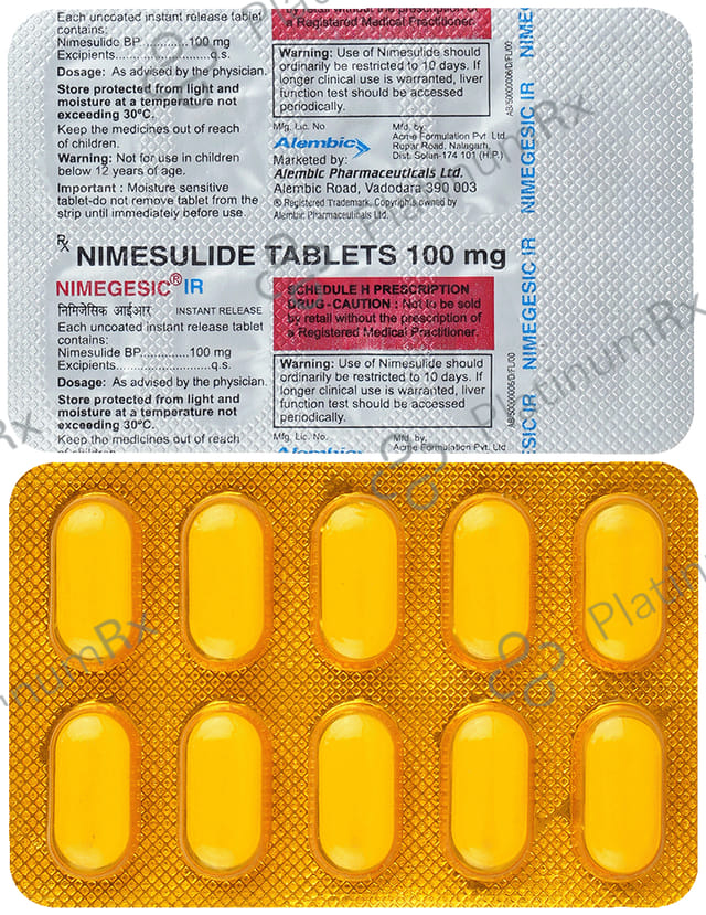 Nimegesic 100mg Tablet IR 10s