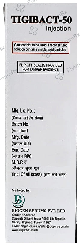 Tigibact 50mg Injection 1s