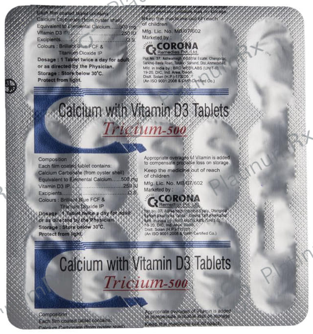 Tricium 500/250IU Tablet 15s
