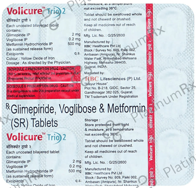 Volicure Trio 2/500/0.2mg Tablet SR 15s