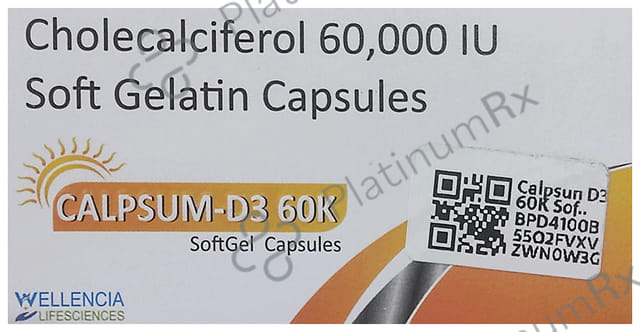 Calpsun D3 60K Soft Gelatin Capsule 4s