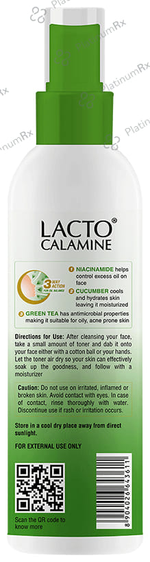 Lacto Calamine Deep Pore Cleansing Face Toner (120ml Each) 1 Bottle
