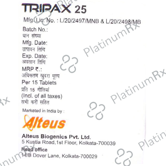 Tripax 25mg Tablet 10s