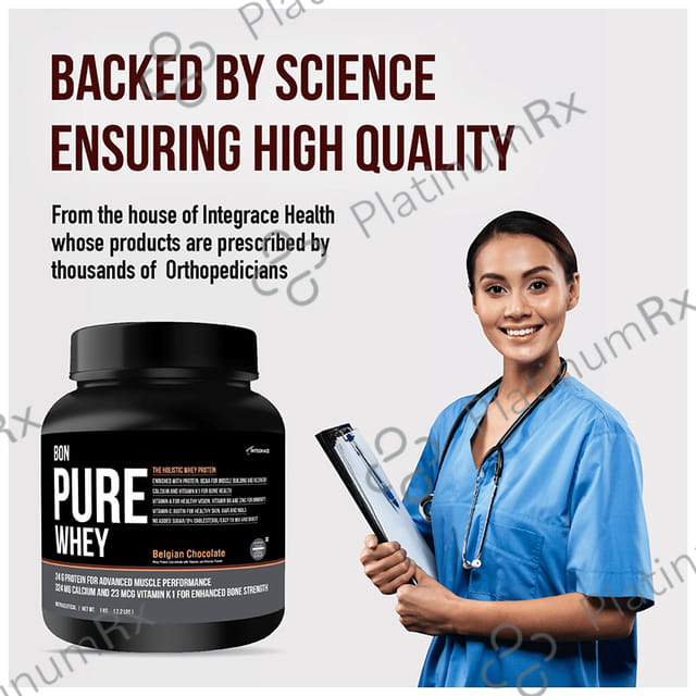 Bon Pure Whey Protein The Holistic Whey Protein Belgian Chocolate Powder 1kg