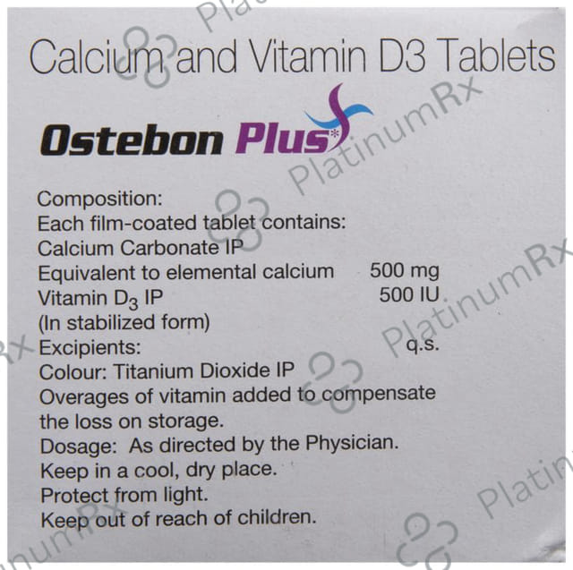 Ostebon Plus 500mg/500IU Tablet 20s