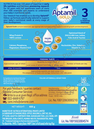 Aptamil Gold 3 Infant Formula Powder 400gm