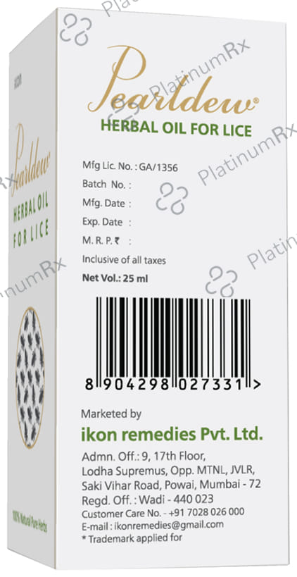 Pearldew Herbal Oil for Lice (25ml Each) 1 Bottle