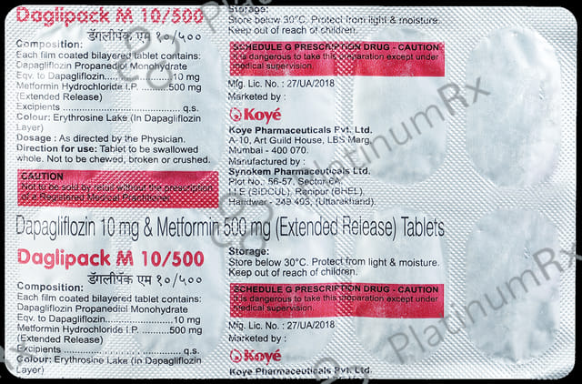 Daglipack M 10/500 Tablet ER