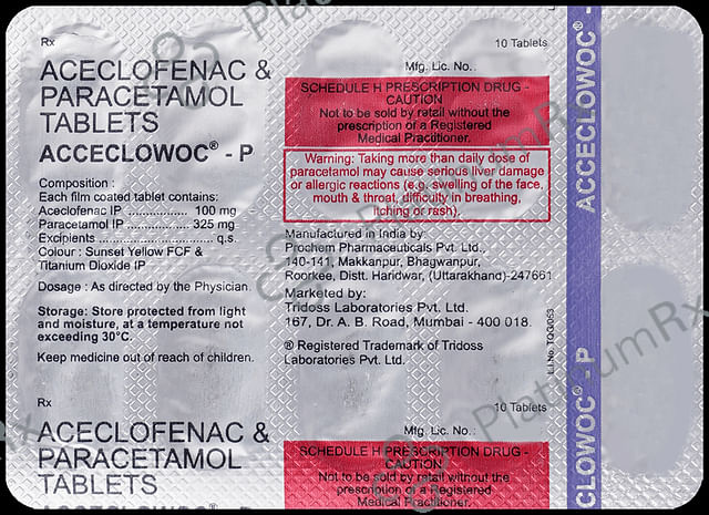 Acceclowoc P 100/325mg Tablet 10s