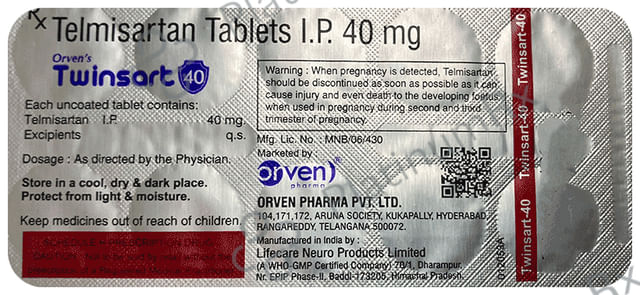 Twinsart 40mg Tablet 10s