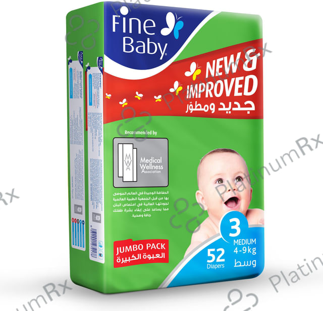 Yumi Global Fine Baby New & Improved Diaper- Jumbo Pack Medium