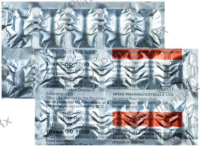 Divaa OD 1000mg Tablet ER 10s