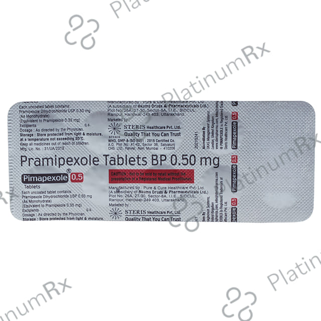 Pimapexole 0.5mg Tablet 10s