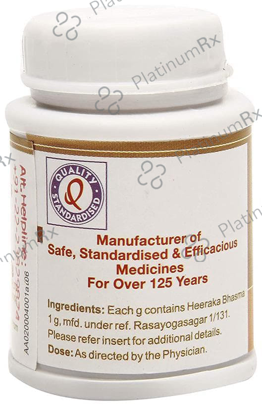 Dhootapapeshwar Heeraka Bhasma 100 mg