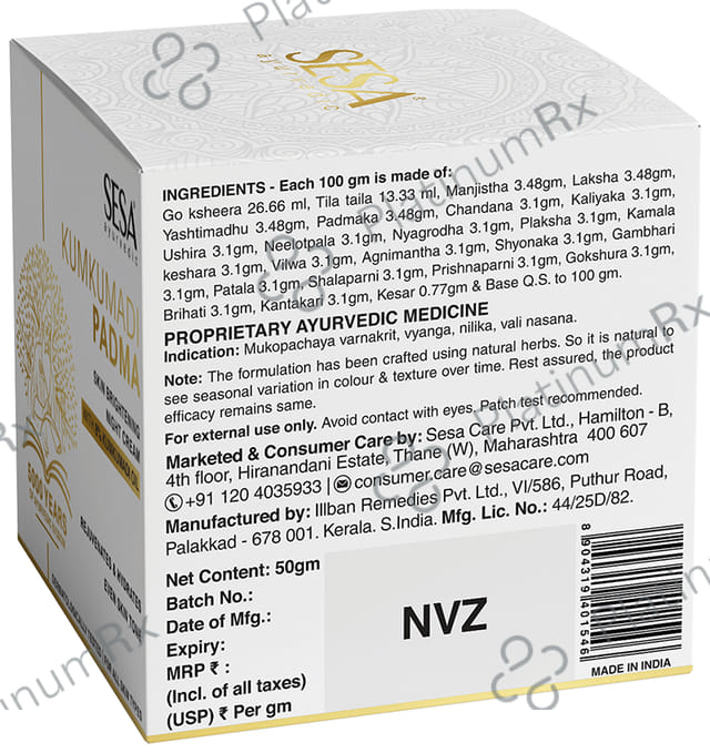 Sesa Kumkumadi Padma Skin Brightening Night Cream