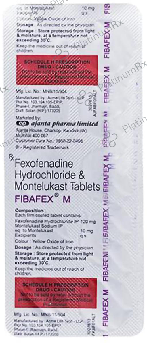 Fibafex M 10mg/120mg Tablet