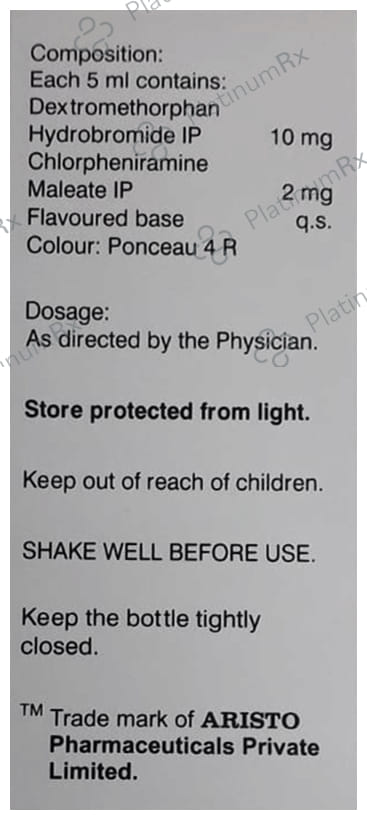 Zerotuss D 2/10mg Sugar Free Syrup 60ml