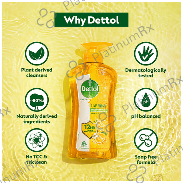 Dettol Bodywash & Shower Gel - pH Balanced & Soap Free Lime Fresh
