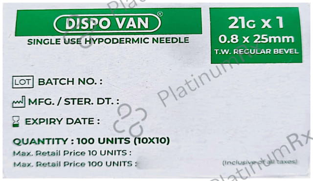 Dispovan Needle 21G X 1 inch