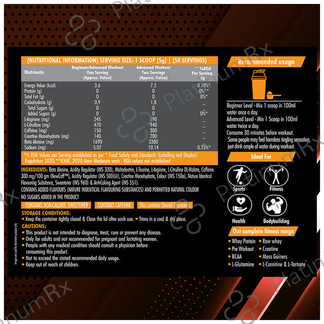 Dr. Morepen Muscle Food Pre Workout 300 Curious Cola