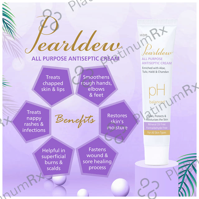Pearldew pH Balanced All Purpose Antiseptic Cream (30gm Each) 4 Tubes