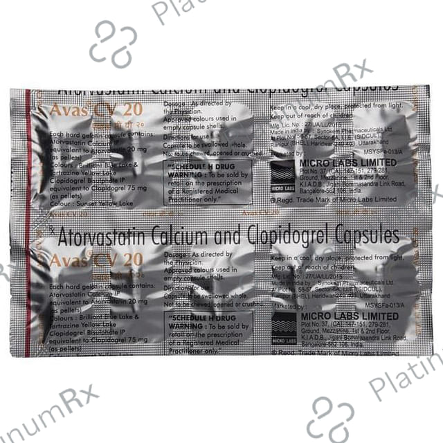 Avas CV 20/75mg Capsule 10s