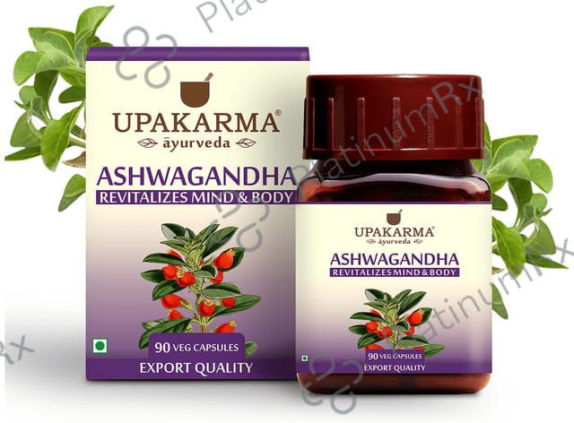 Upakarma Ayurveda Ashwagandha 500mg Veg Capsule 90s