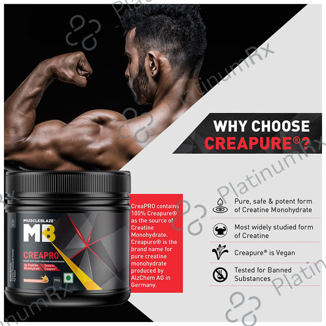 MuscleBlaze Creapro Creatine - With Creapure for Lean Muscles, Energy & Strength - Fruit Punch